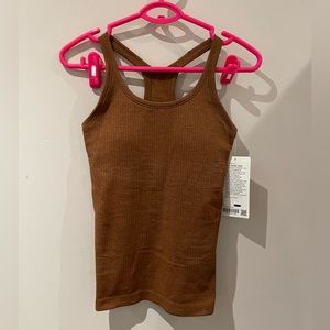 BNWT Lululemon Ebb to street tank top in Java Size 4